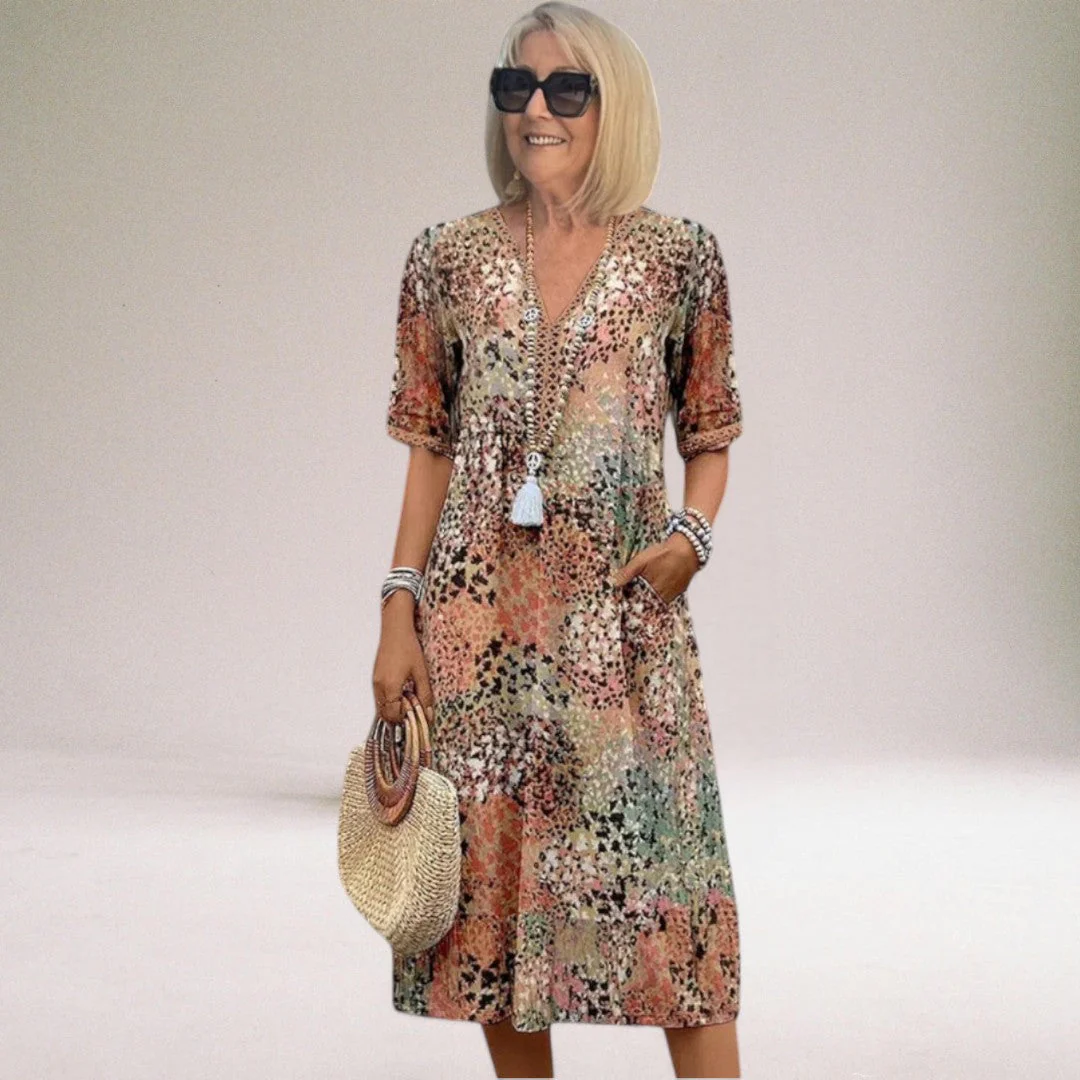 Filomena | Elegant Floral Spring Dress for Women - Image 4