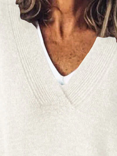 Jeanette | Women's Elegant Oversize V Neck Jumper - Image 6