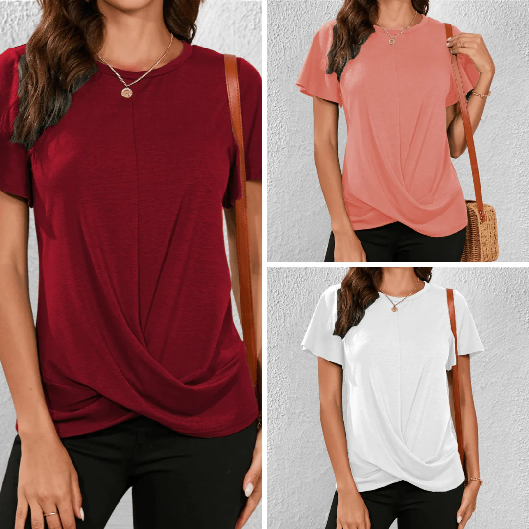 Lucy | Women's Twist Front Casual T-Shirt - Image 6