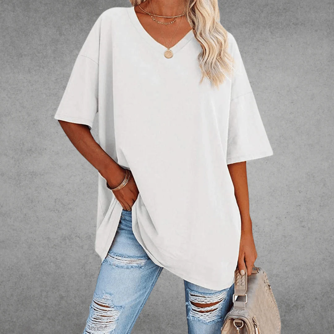Nikita | Stylish Oversized V-Neck Shirt - Image 12