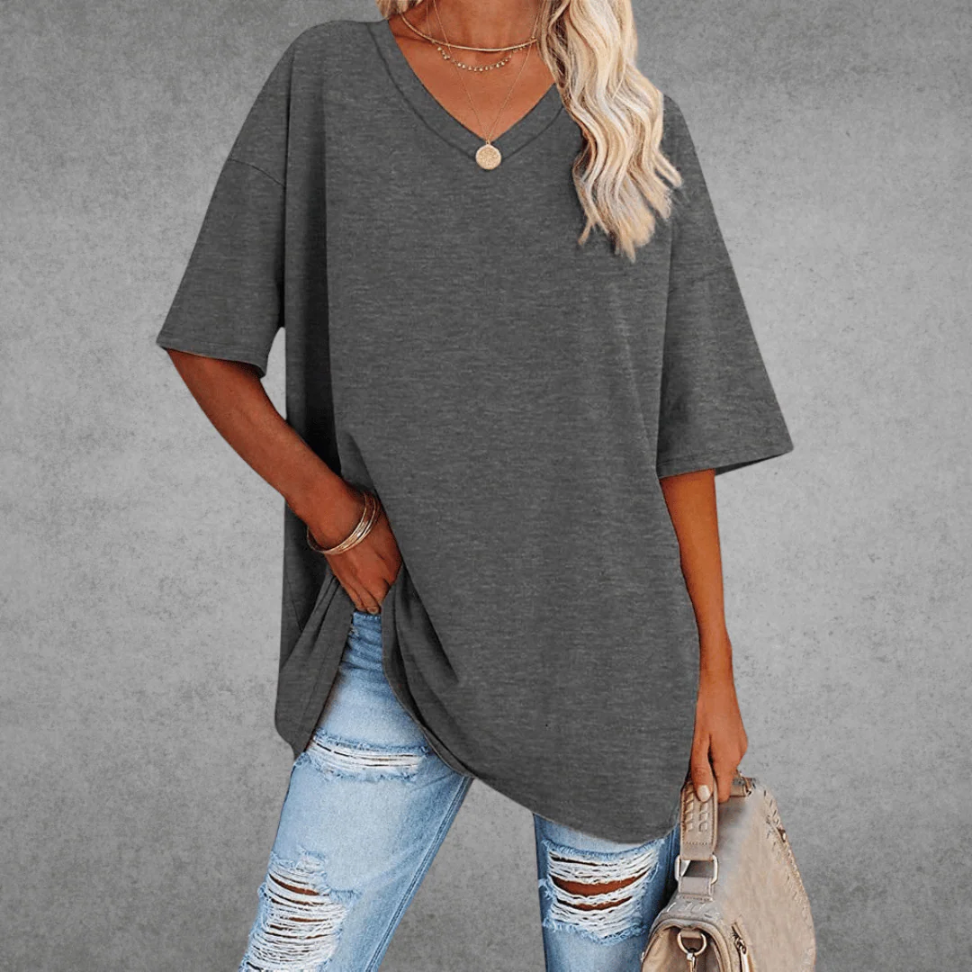 Nikita | Stylish Oversized V-Neck Shirt - Image 14