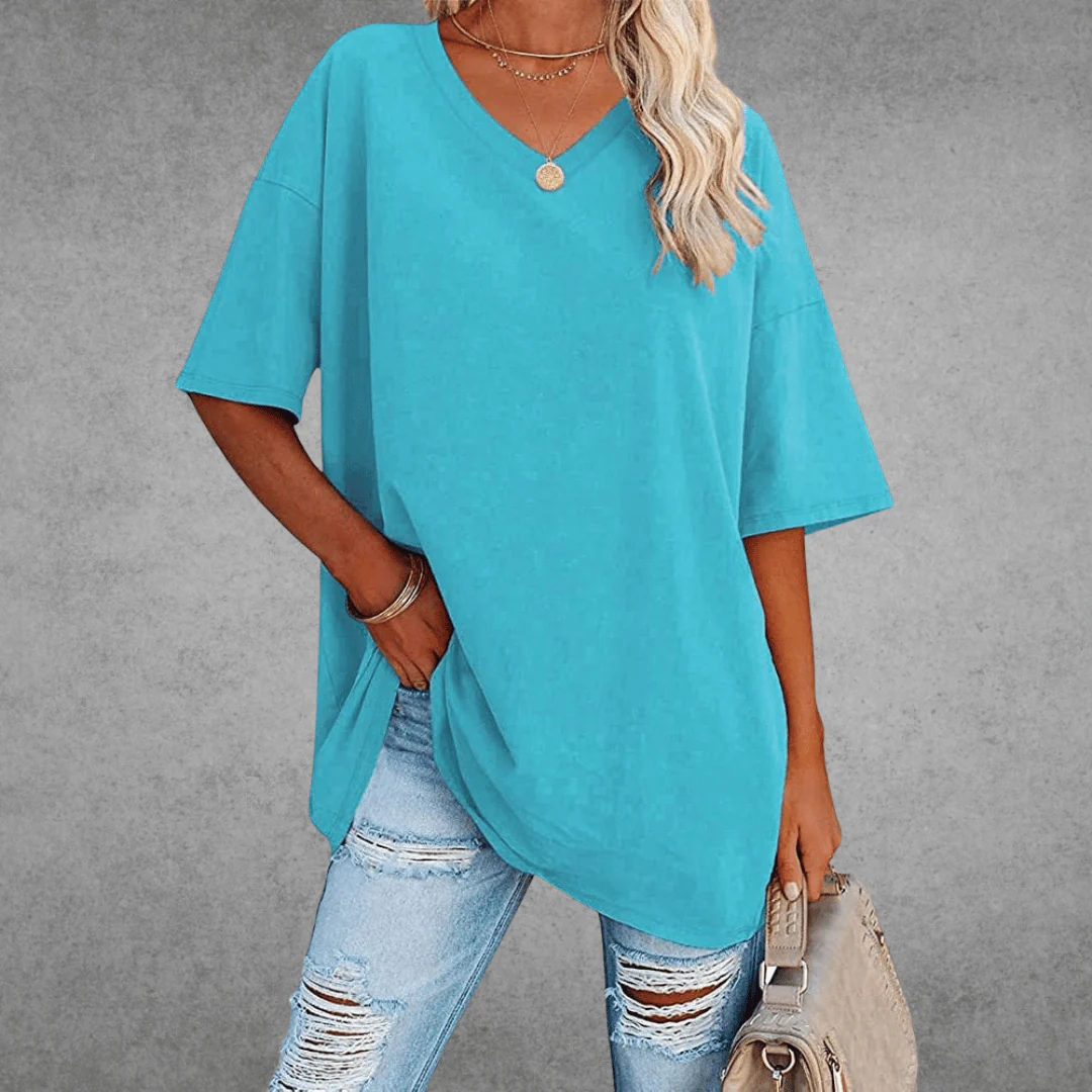 Nikita | Stylish Oversized V-Neck Shirt - Image 3