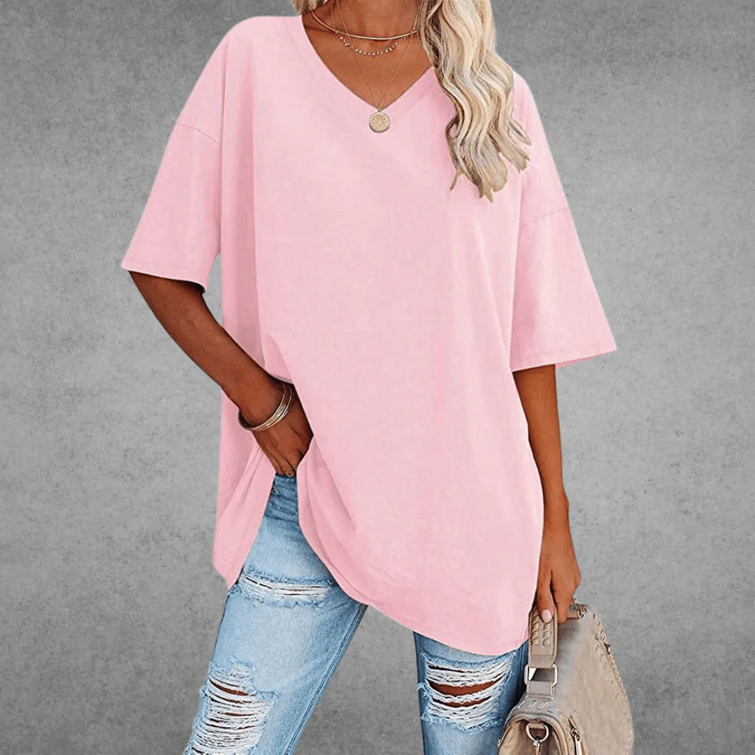 Nikita | Stylish Oversized V-Neck Shirt - Image 5