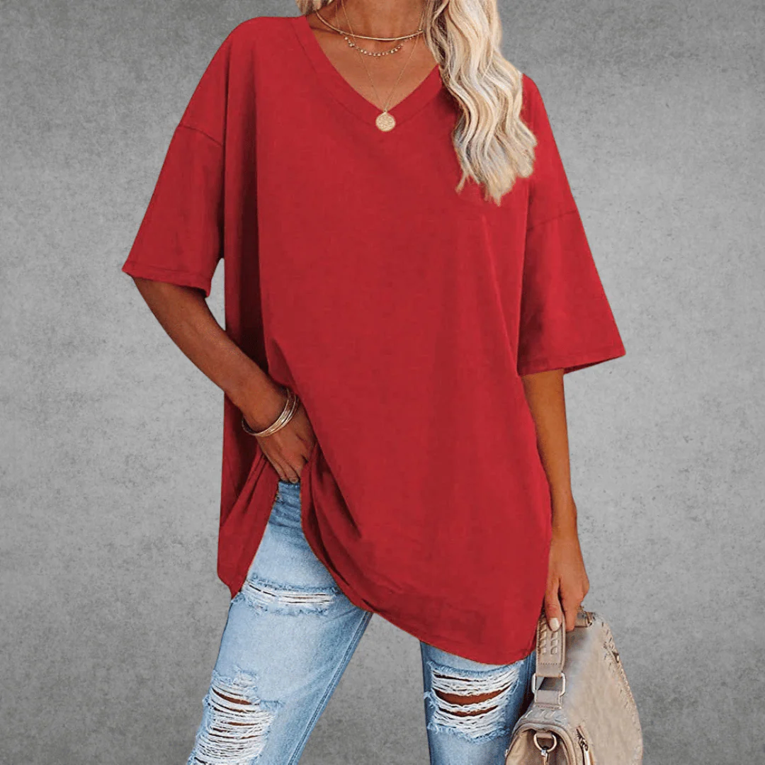 Nikita | Stylish Oversized V-Neck Shirt - Image 7