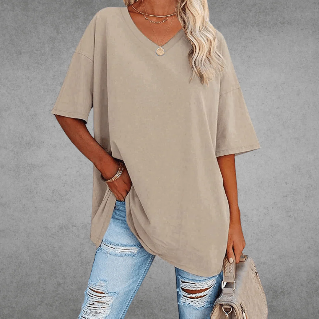 Nikita | Stylish Oversized V-Neck Shirt - Image 9