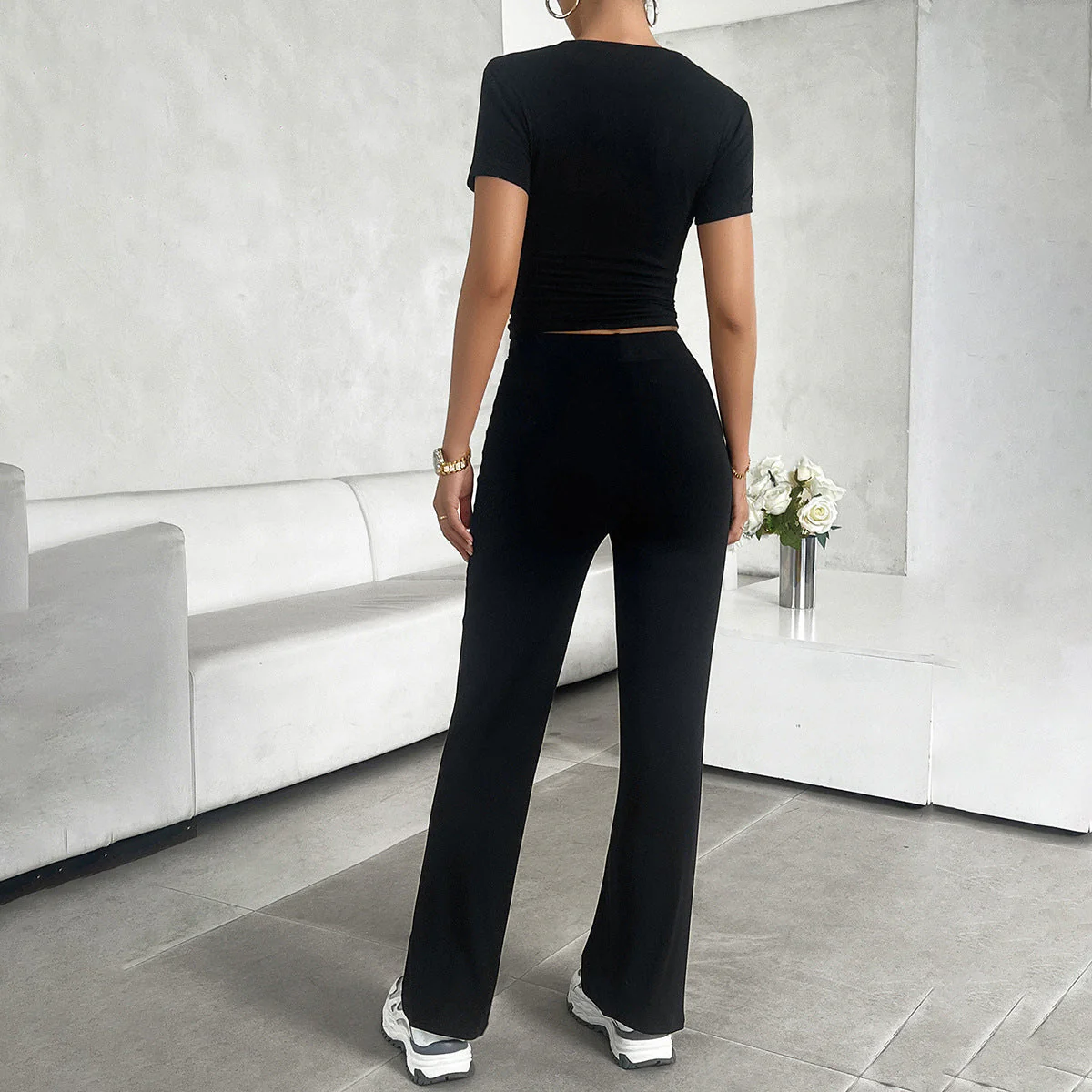 Roxanne | Women's Cropped Two-Piece Set - Image 2