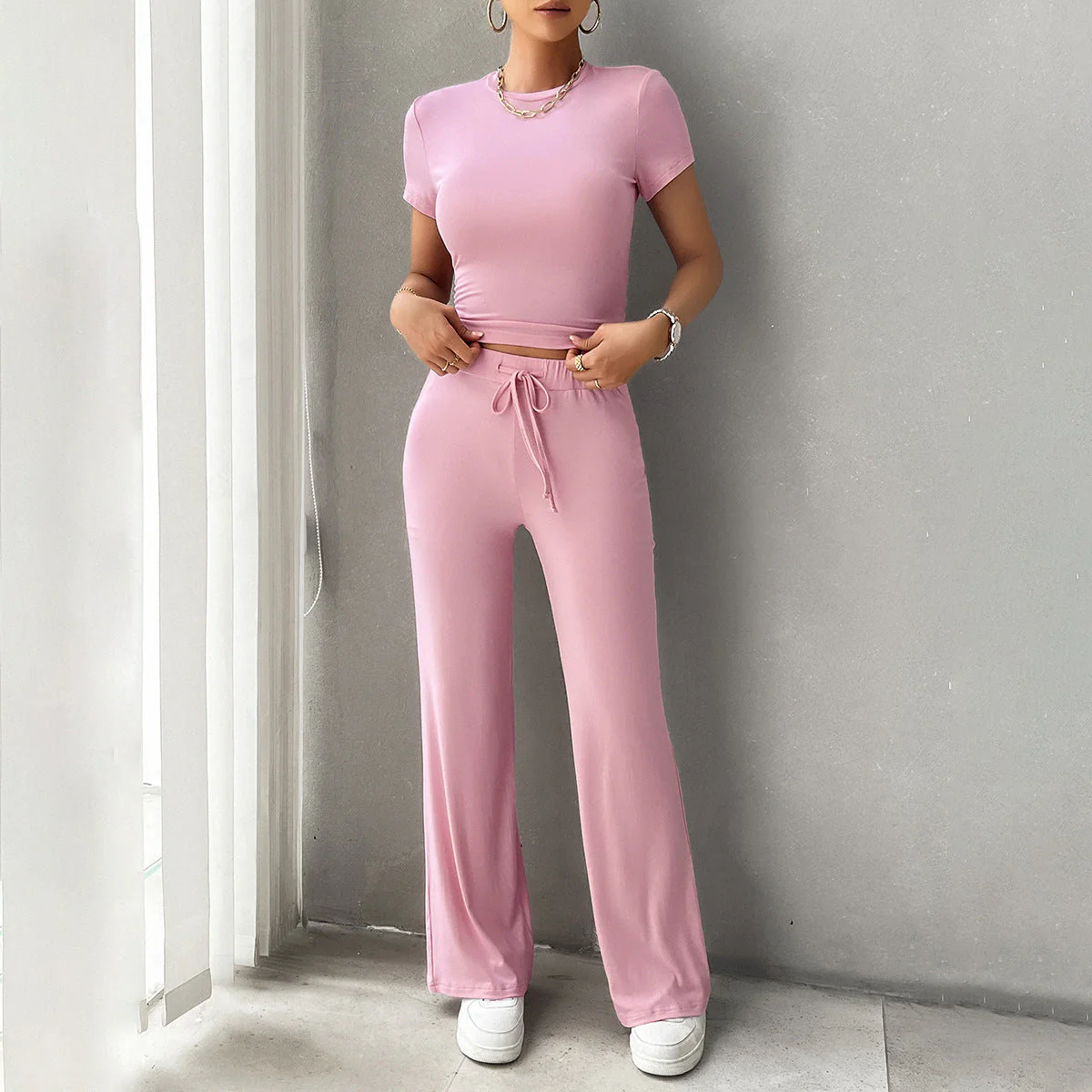 Roxanne | Women's Cropped Two-Piece Set - Image 9