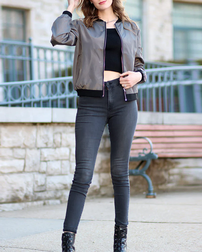 Sheryl | Women's Lightweight Bomber Jacket - Image 4