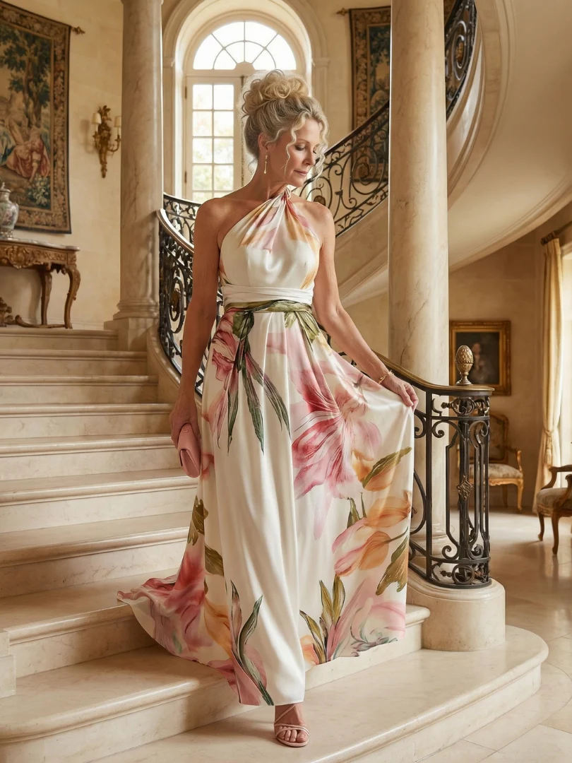 Women's Halter Maxi Dress - Image 11