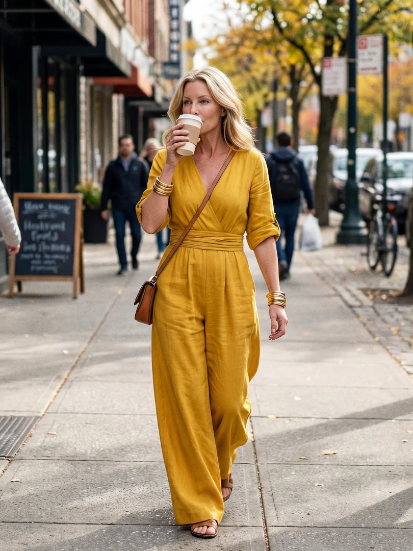 Women's V-Neck Wrap Maxi Jumpsuit - Image 16